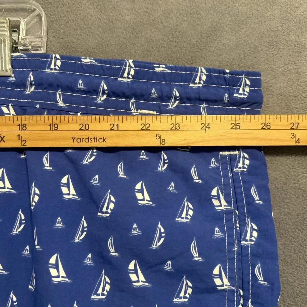 Polo Ralph Lauren Swim Shorts Sailboat Print Mesh Lined Drawstring Mens 3XB Blue
